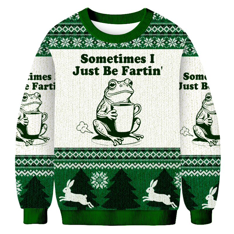 Baddiecat Sometimes I Just Be Fartin Christmas Ugly Sweatshirt