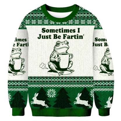 Baddiecat Sometimes I Just Be Fartin Christmas Ugly Sweatshirt