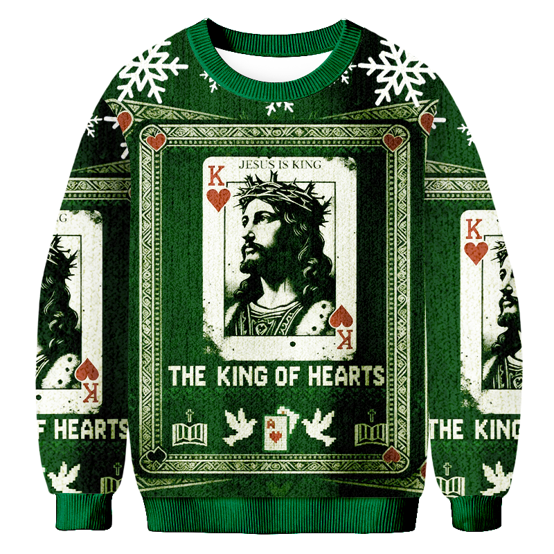 Baddiecat The King Of Hearts Christmas Ugly Sweatshirt