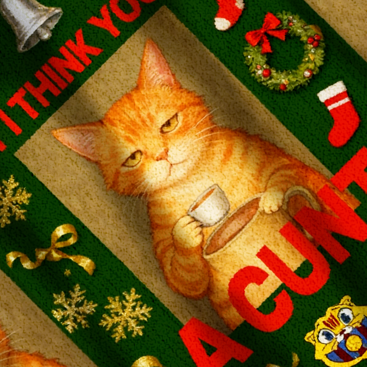 Baddiecatbut I Think You're A Cunt Christmas Ugly Sweatshirt