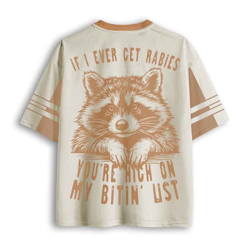 Baddiecat Raccoon Funny Mesh Jersey