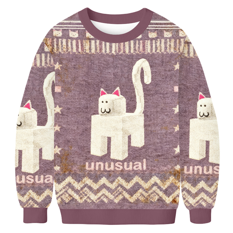 Baddiecat Unusual Robot Cat Ugly Sweatshirt