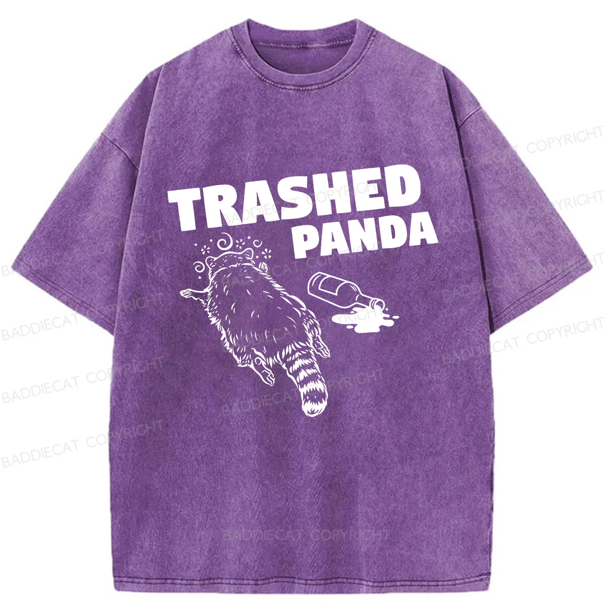 Baddiecat Funny Trashed Panda Racoon Gets Drunk  Washed T-shirt