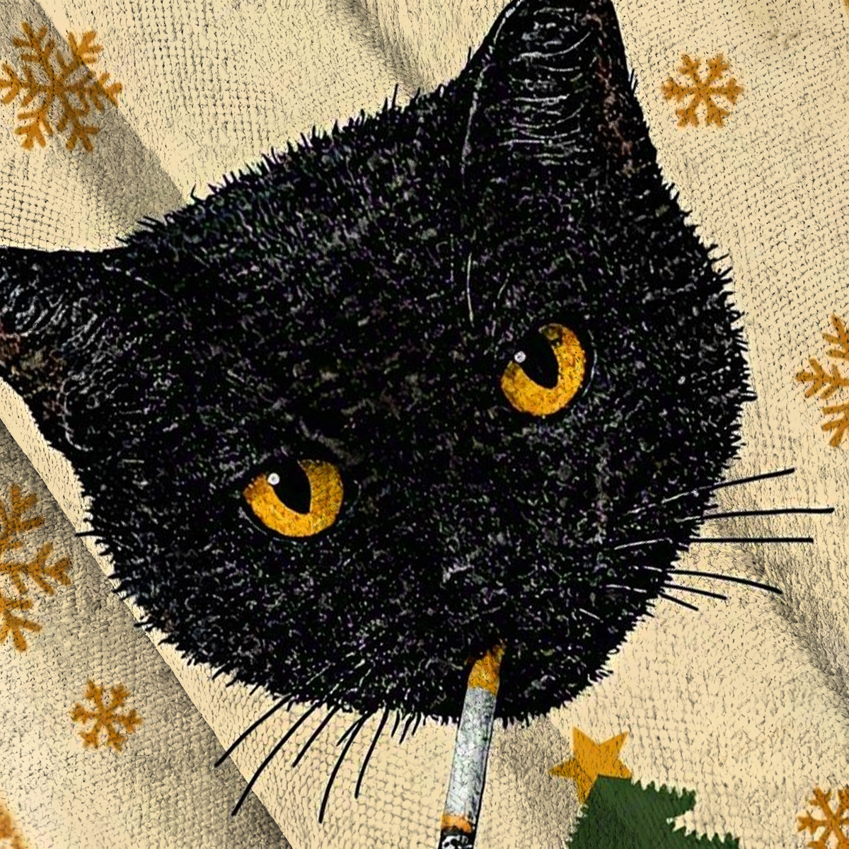 Baddiecat Smoking Cat Christmas Ugly Sweatshirt