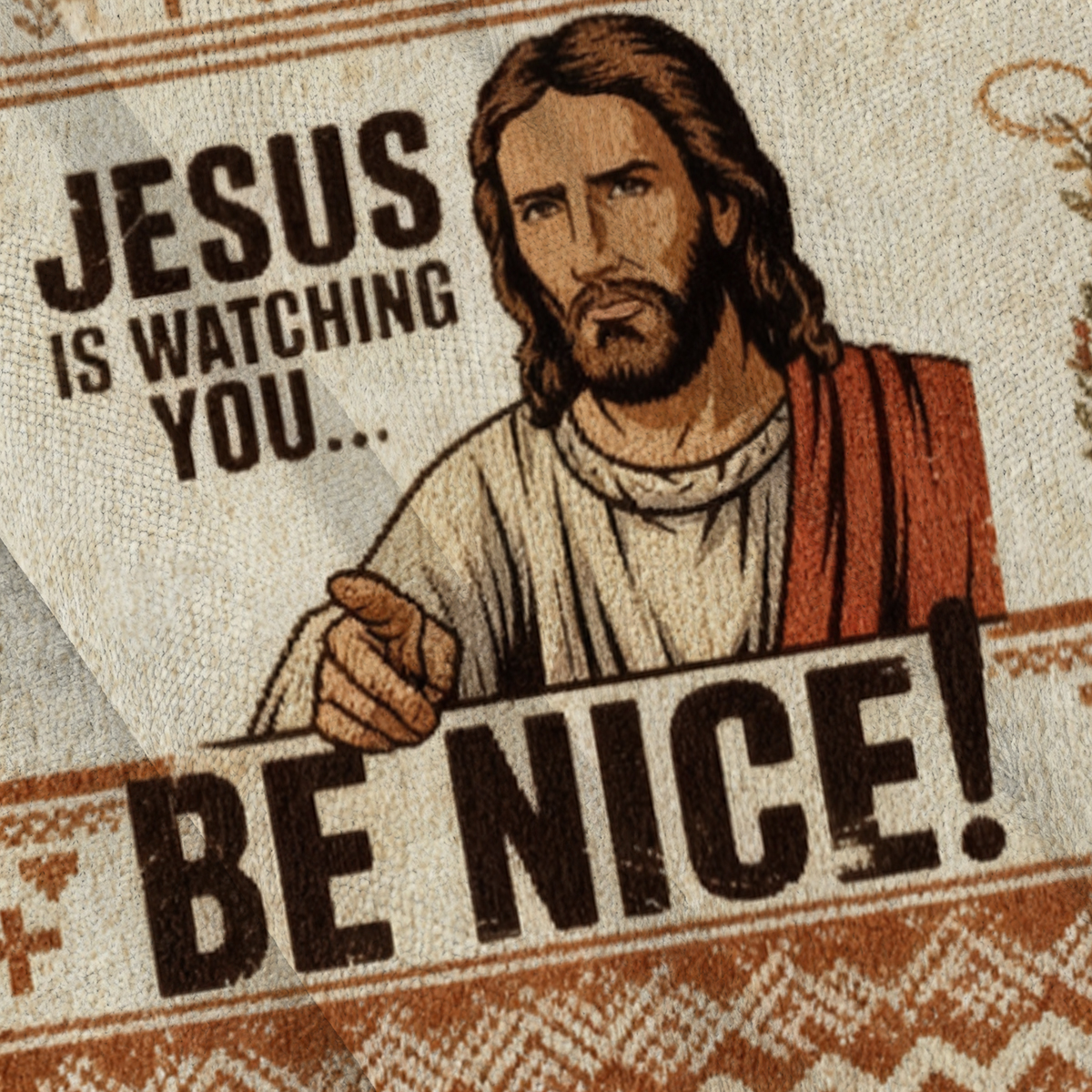 Baddiecat Jesus Is Watching You Be Nice Ugly Sweatshirt