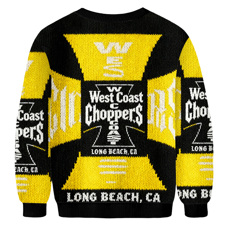 Baddiecat West Coast Choppers Long Beach CA Christmas Ugly Sweatshirt