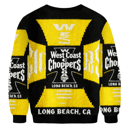 Baddiecat West Coast Choppers Long Beach CA Christmas Ugly Sweatshirt