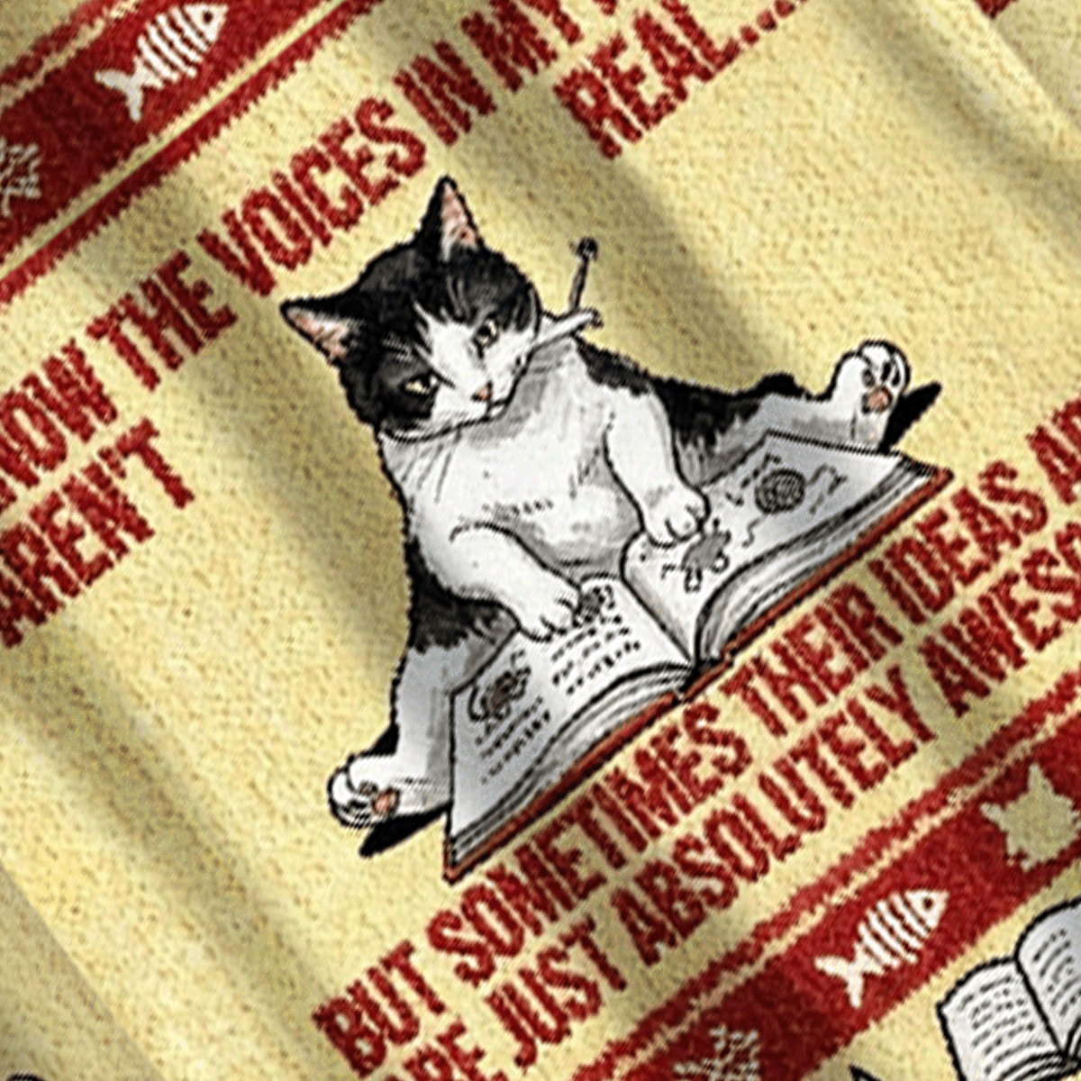 Baddiecat I Know The Voices In My Head Aren't Real Cat Christmas Ugly Sweatshirt