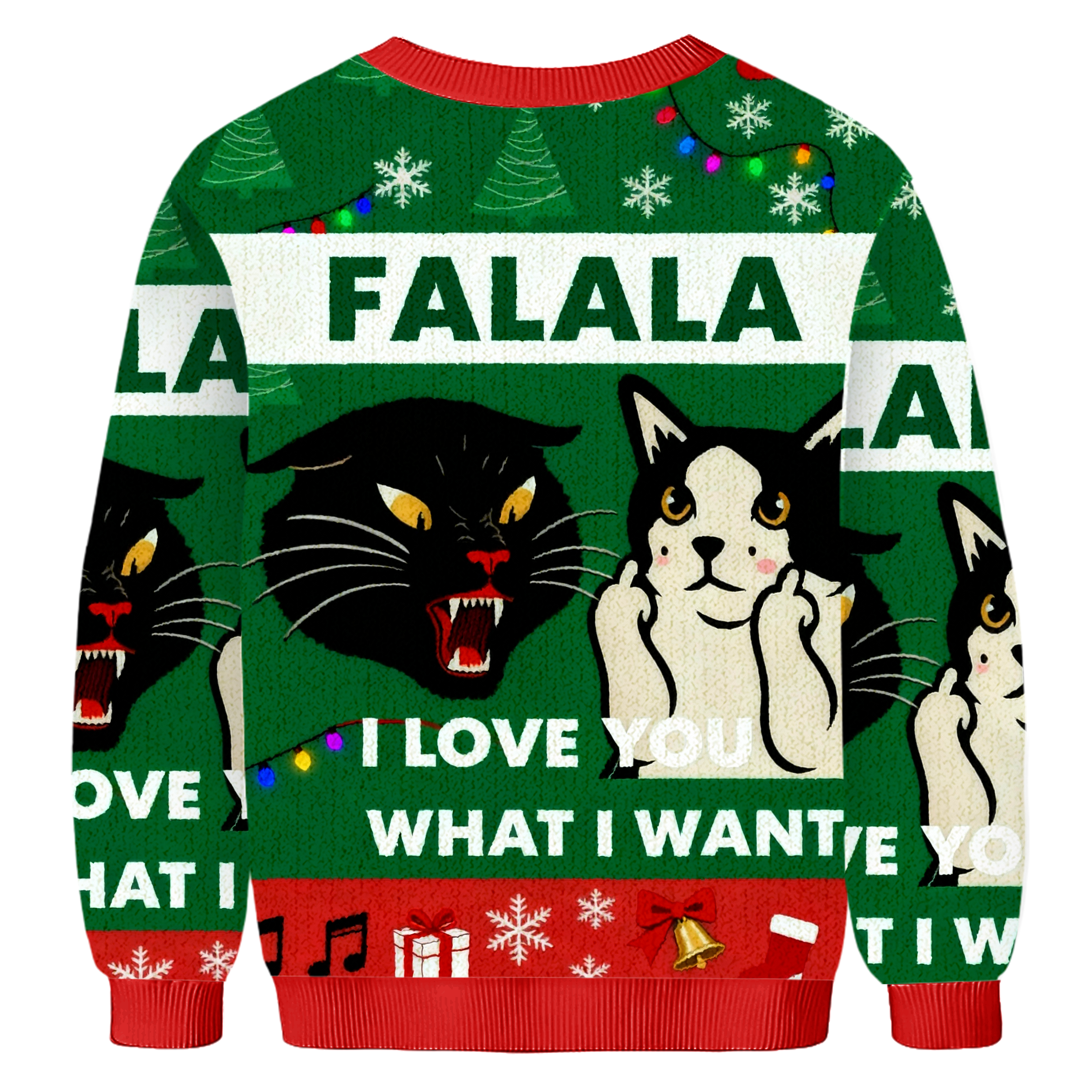 Baddiecat Falala Cat Christmas Ugly Sweatshirt