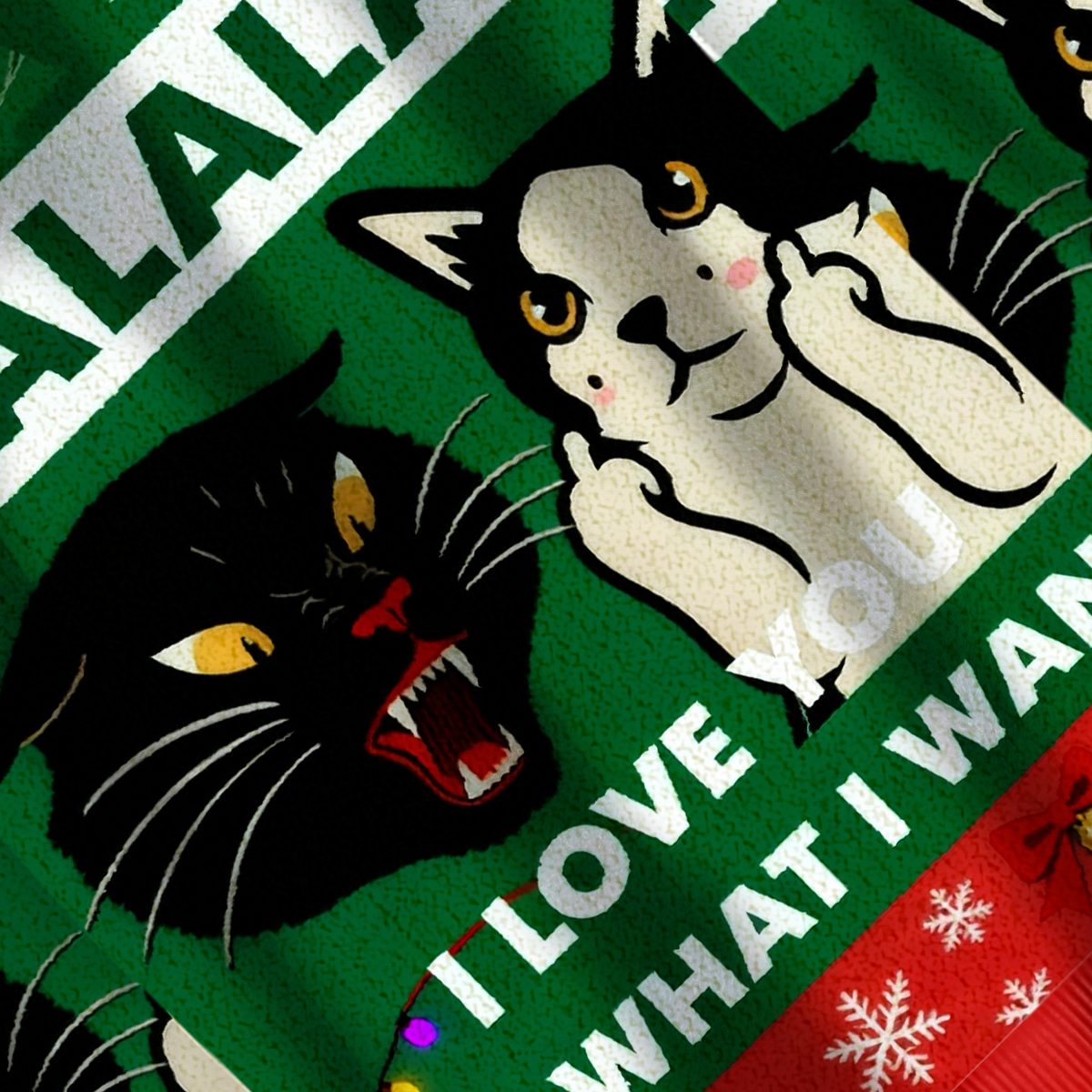 Baddiecat Falala Cat Christmas Ugly Sweatshirt