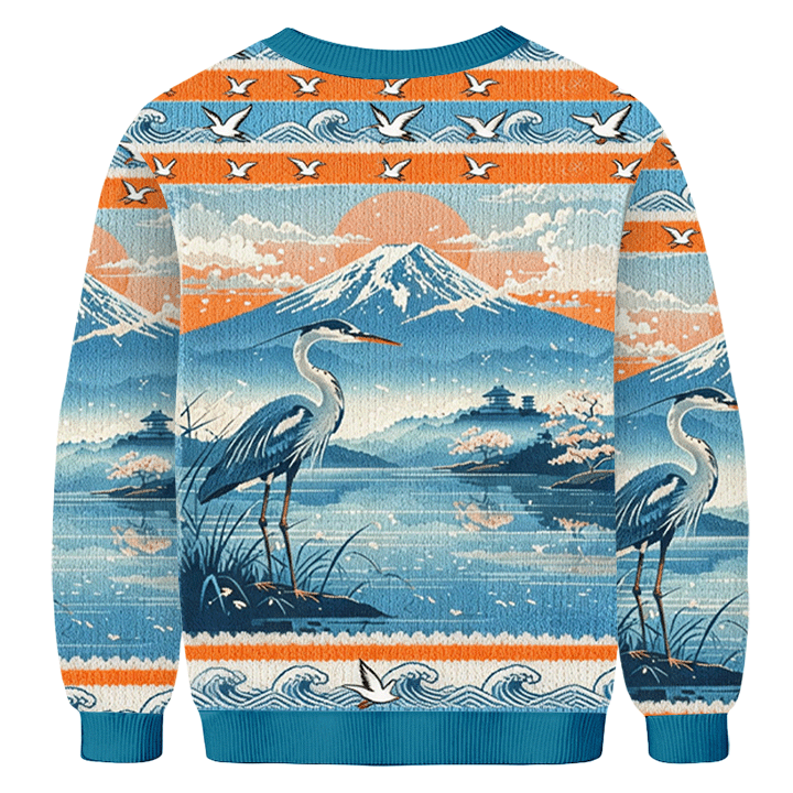 Baddiecat Stylized Tokyo Retro Illustration with Nature Elements Ugly Sweatshirt