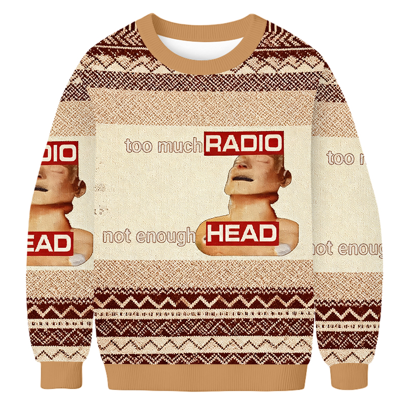 Baddiecat Too Much Radio Not Enough Head Brainrot Ugly Sweatshirt