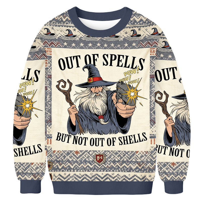 Baddiecat Out Of Spells But Not Out Of Shells Ugly Sweatshirt