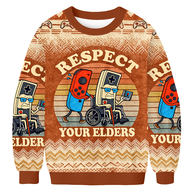 Baddiecat Funny Respect Your Elders Ugly Sweatshirt