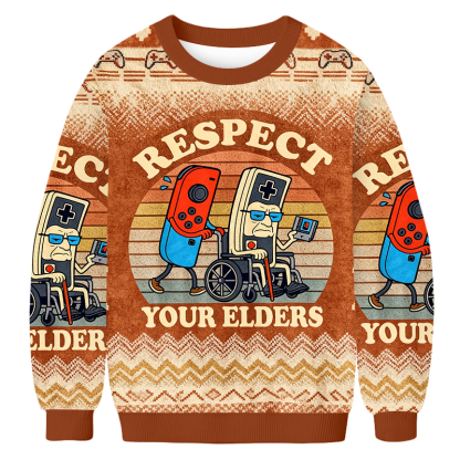 Baddiecat Funny Respect Your Elders Ugly Sweatshirt