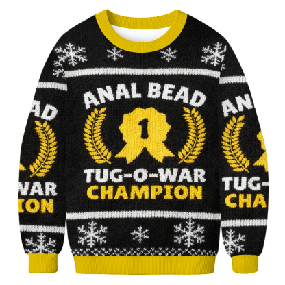 Baddiecat Anal Bead Tug O War Champion Christmas Ugly Sweatshirt