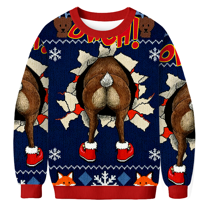 Baddiecat Onch Deer Christmas Ugly Sweatshirt