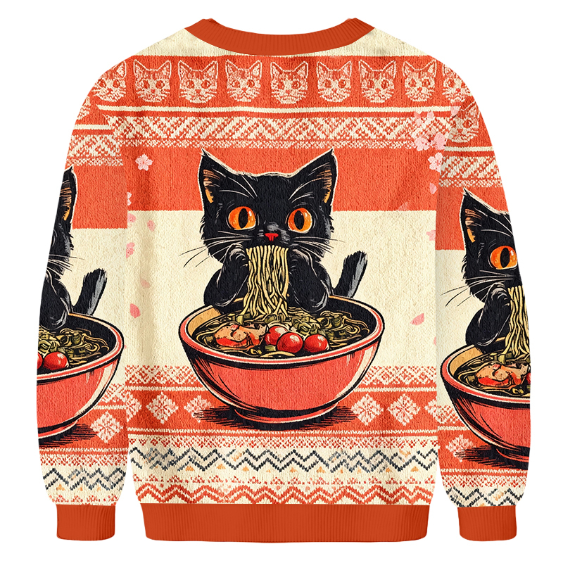 Baddiecat Cat Ramen Japanese Ugly Sweatshirt