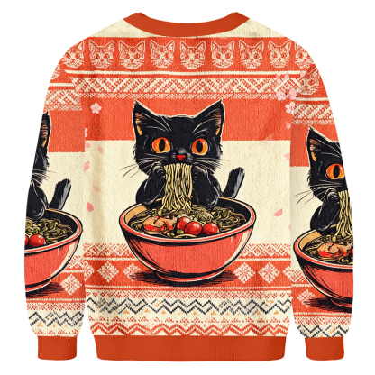 Baddiecat Cat Ramen Japanese Ugly Sweatshirt