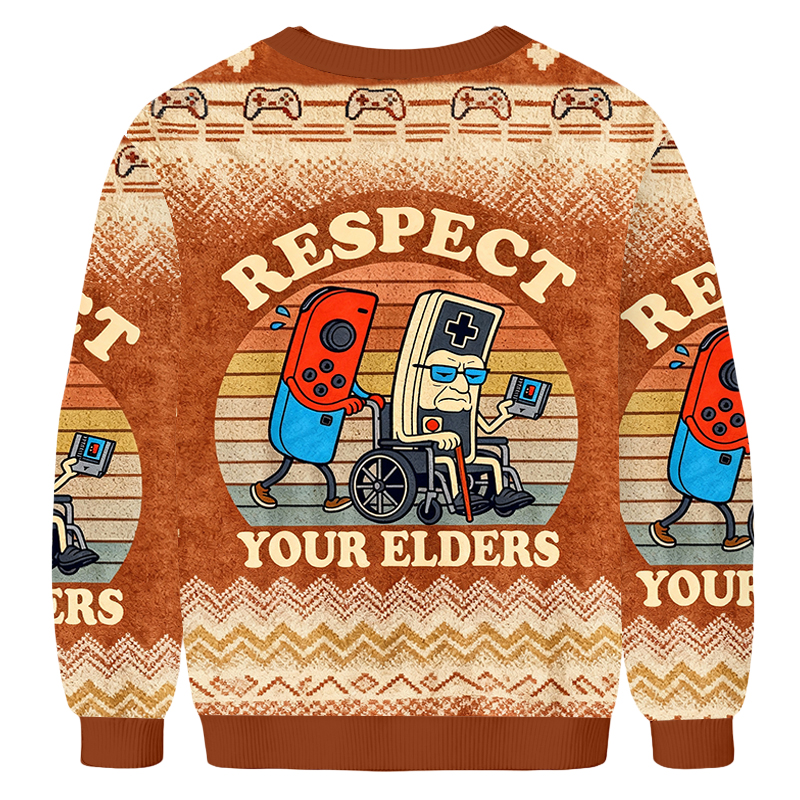 Baddiecat Funny Respect Your Elders Ugly Sweatshirt