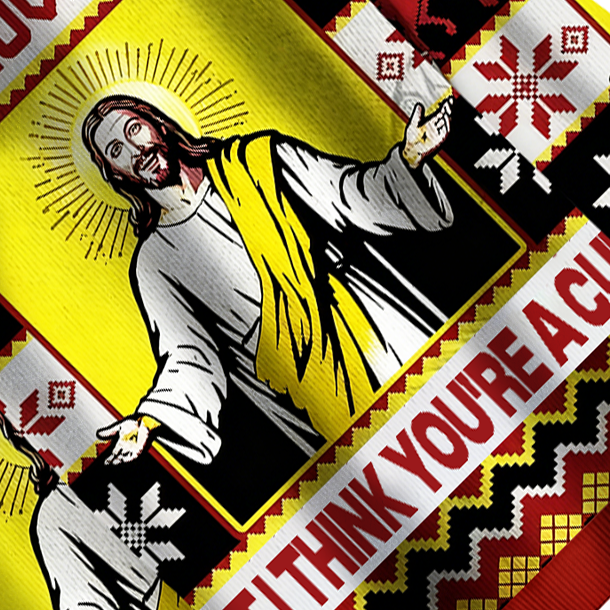 Baddiecat Jesus Loves You Christmas Ugly Sweatshirt