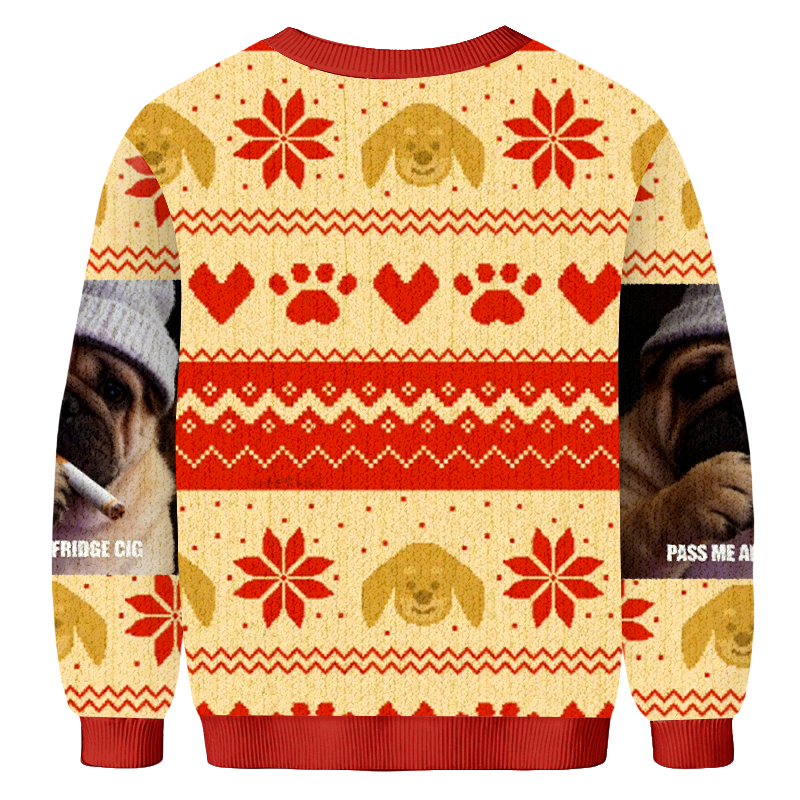 Baddiecat Pass Me A Fridge Cig Christmas Ugly Sweatshirt