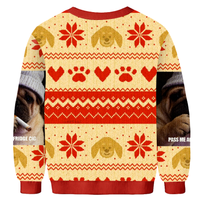 Baddiecat Pass Me A Fridge Cig Christmas Ugly Sweatshirt