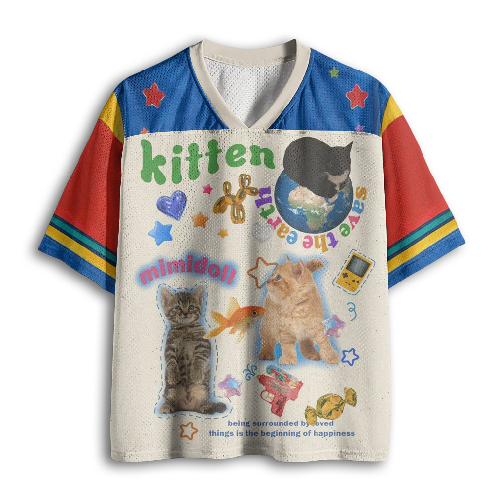 Baddiecat Funny Silly Cat Mesh Jersey