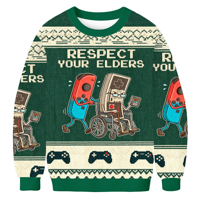 Baddiecat Respect Your Elders Ugly Sweatshirt
