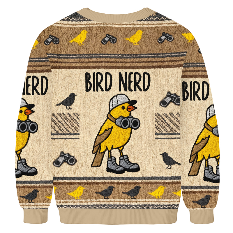 Baddiecat Bird Nerd Christmas Ugly Sweatshirt