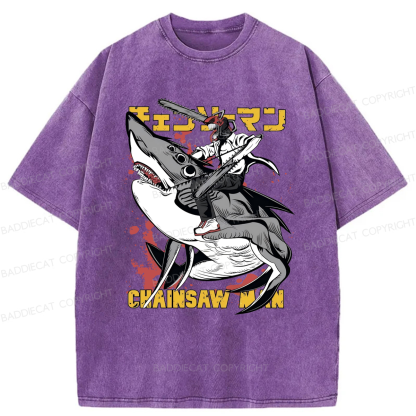 Baddiecat Denji Chainsaw Man Japanese Washed T-shirt