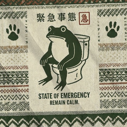 Baddiecat Frog On Toilet Japanese Ugly Sweatshirt