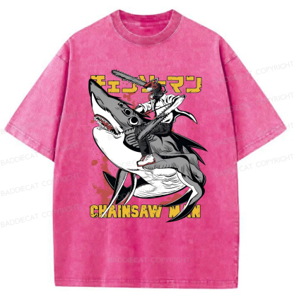 Baddiecat Denji Chainsaw Man Japanese Washed T-shirt