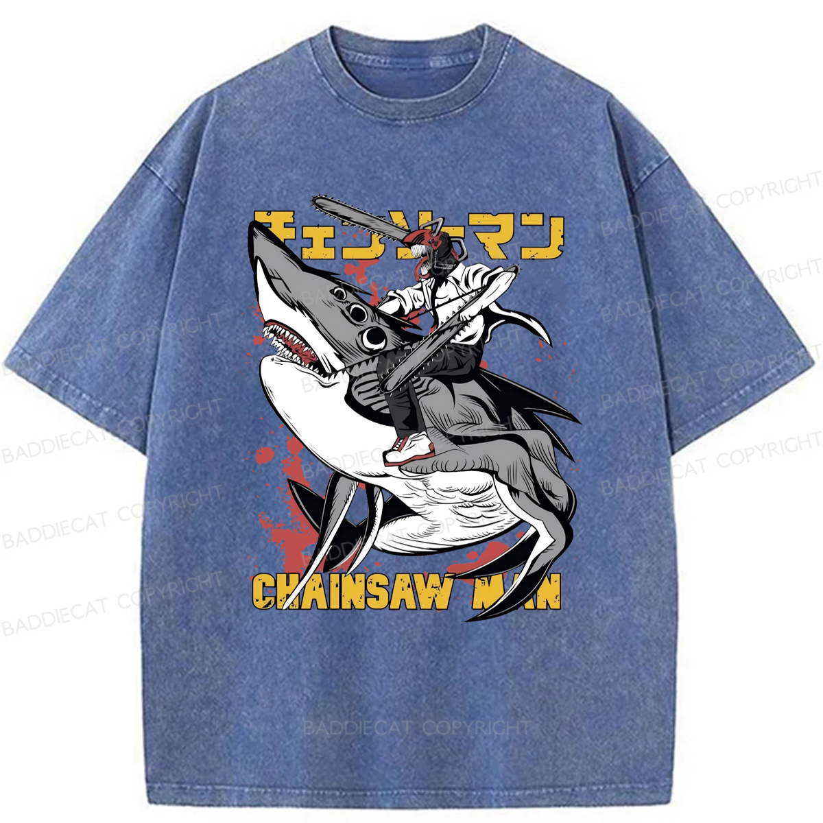 Baddiecat Denji Chainsaw Man Japanese Washed T-shirt