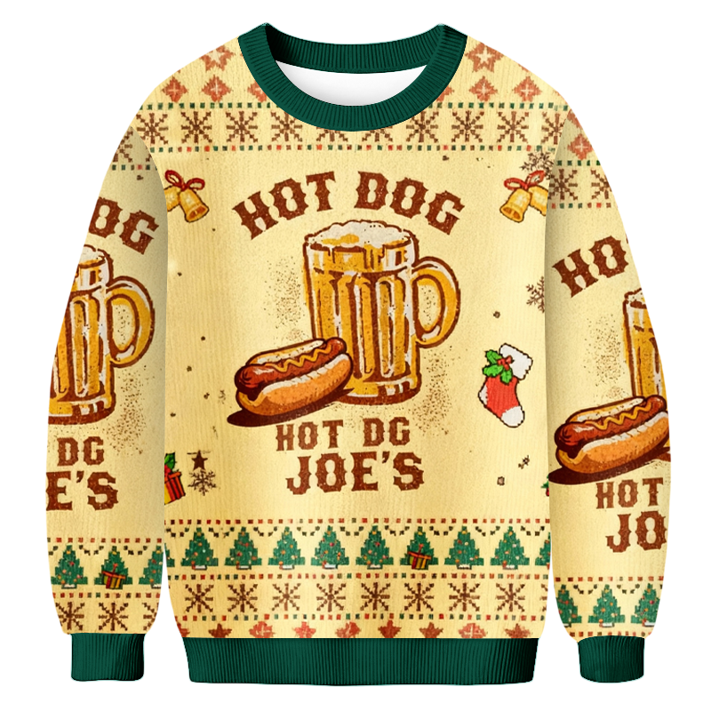 Baddiecat Hot Dog Christmas Ugly Sweatshirt