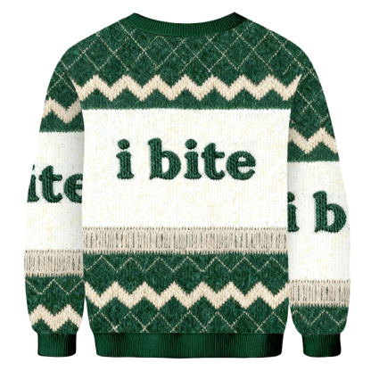 Baddiecat I Bite Christmas Ugly Sweatshirt