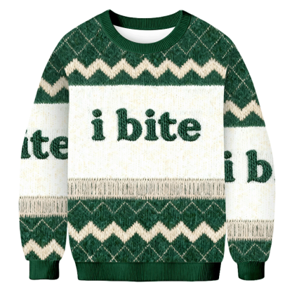 Baddiecat I Bite Christmas Ugly Sweatshirt