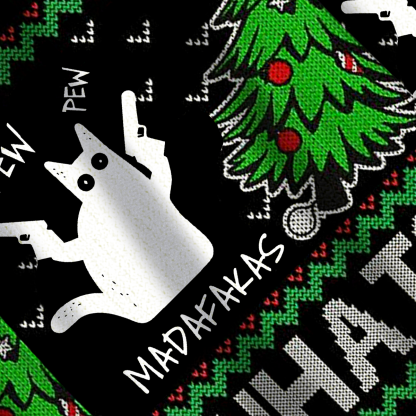 Baddiecat Cat Christmas Ugly Sweatshirt