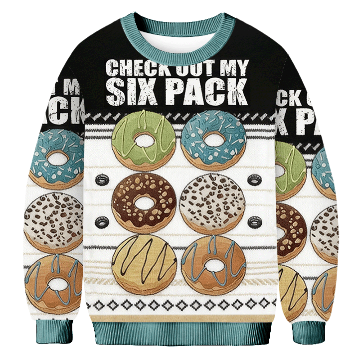 Baddiecat Donut Check Out My Six Pack Ugly Sweatshirt