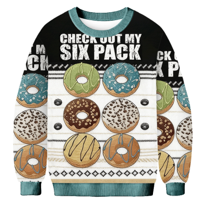 Baddiecat Donut Check Out My Six Pack Ugly Sweatshirt