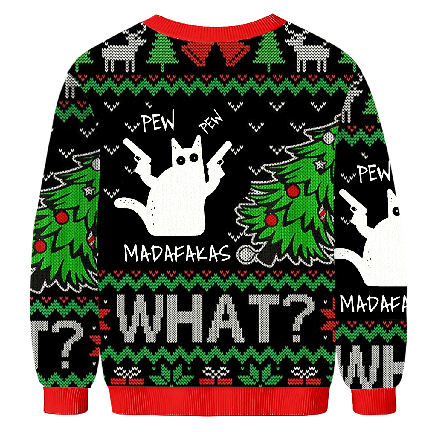 Baddiecat Cat Christmas Ugly Sweatshirt