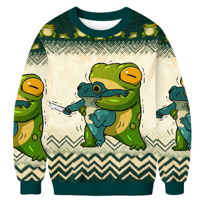 Baddiecat Holding Little Frog Ugly Sweatshirt