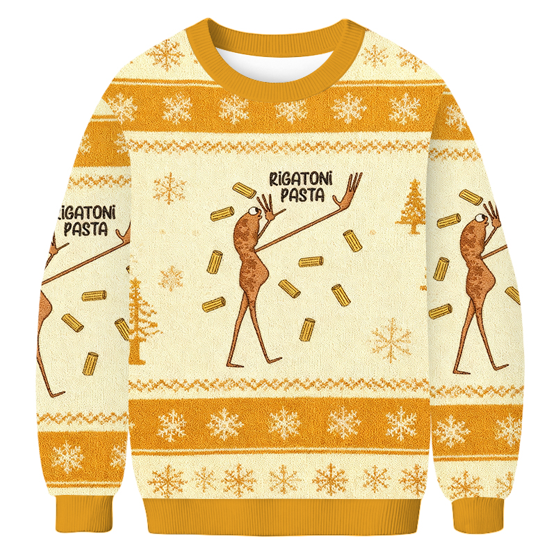 Baddiecat Marcus The Worm Rigatoni Pasta Christmas Ugly Sweatshirt