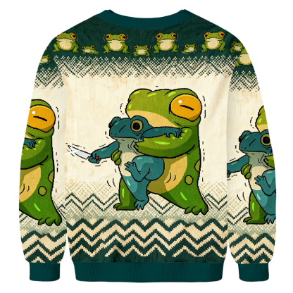 Baddiecat Holding Little Frog Ugly Sweatshirt