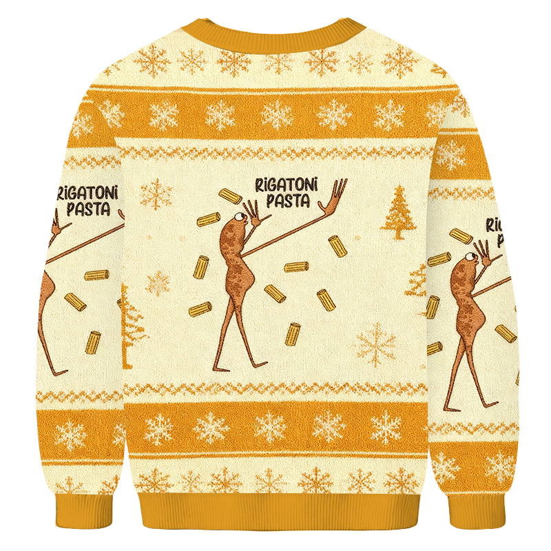 Baddiecat Marcus The Worm Rigatoni Pasta Christmas Ugly Sweatshirt