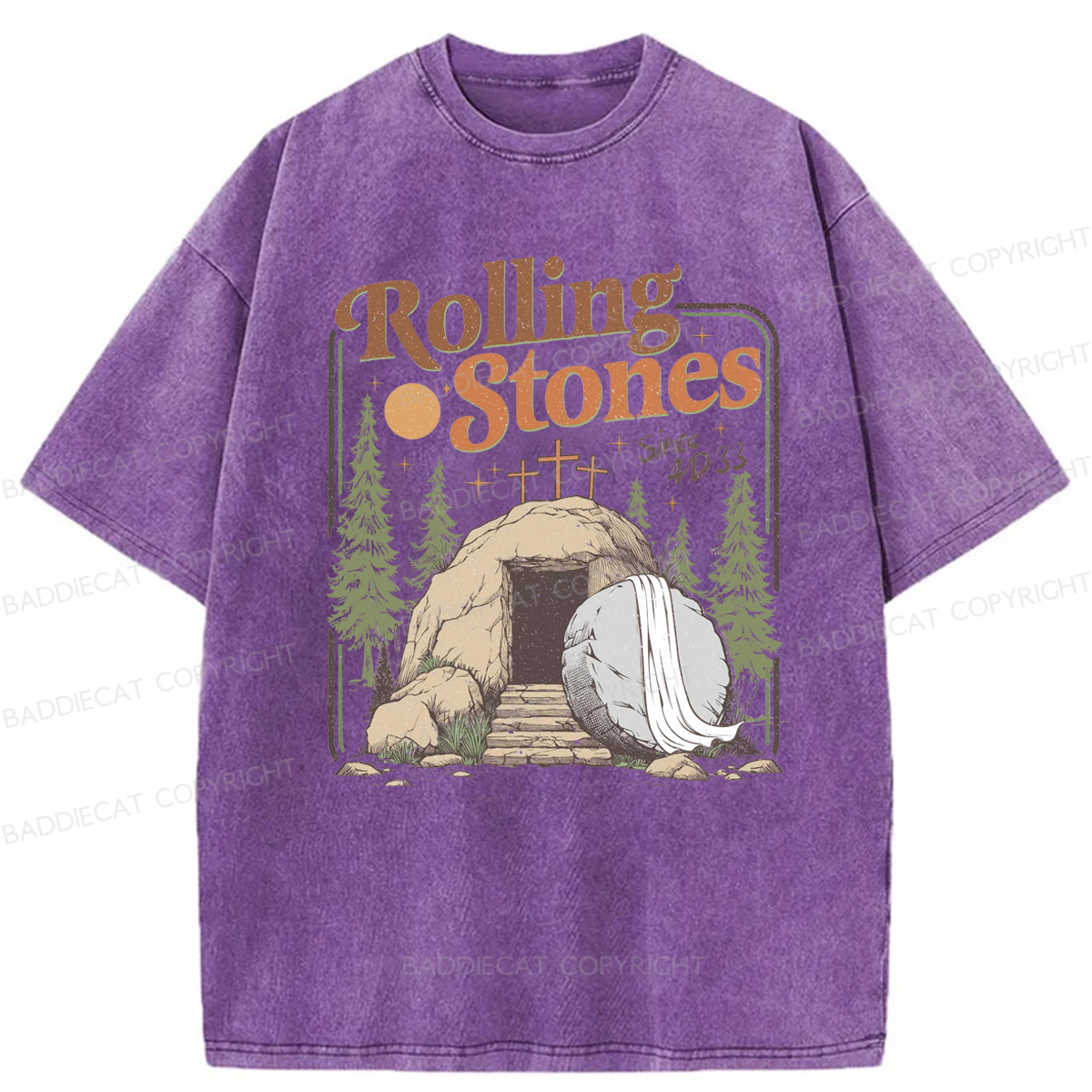 Baddiecat Rolling Christian Washed T-shirt