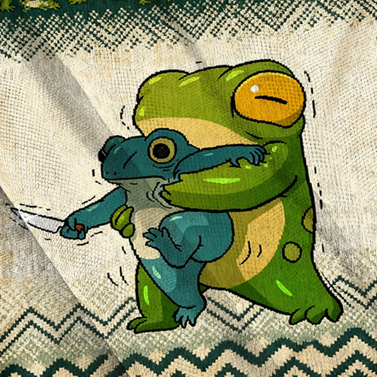 Baddiecat Holding Little Frog Ugly Sweatshirt