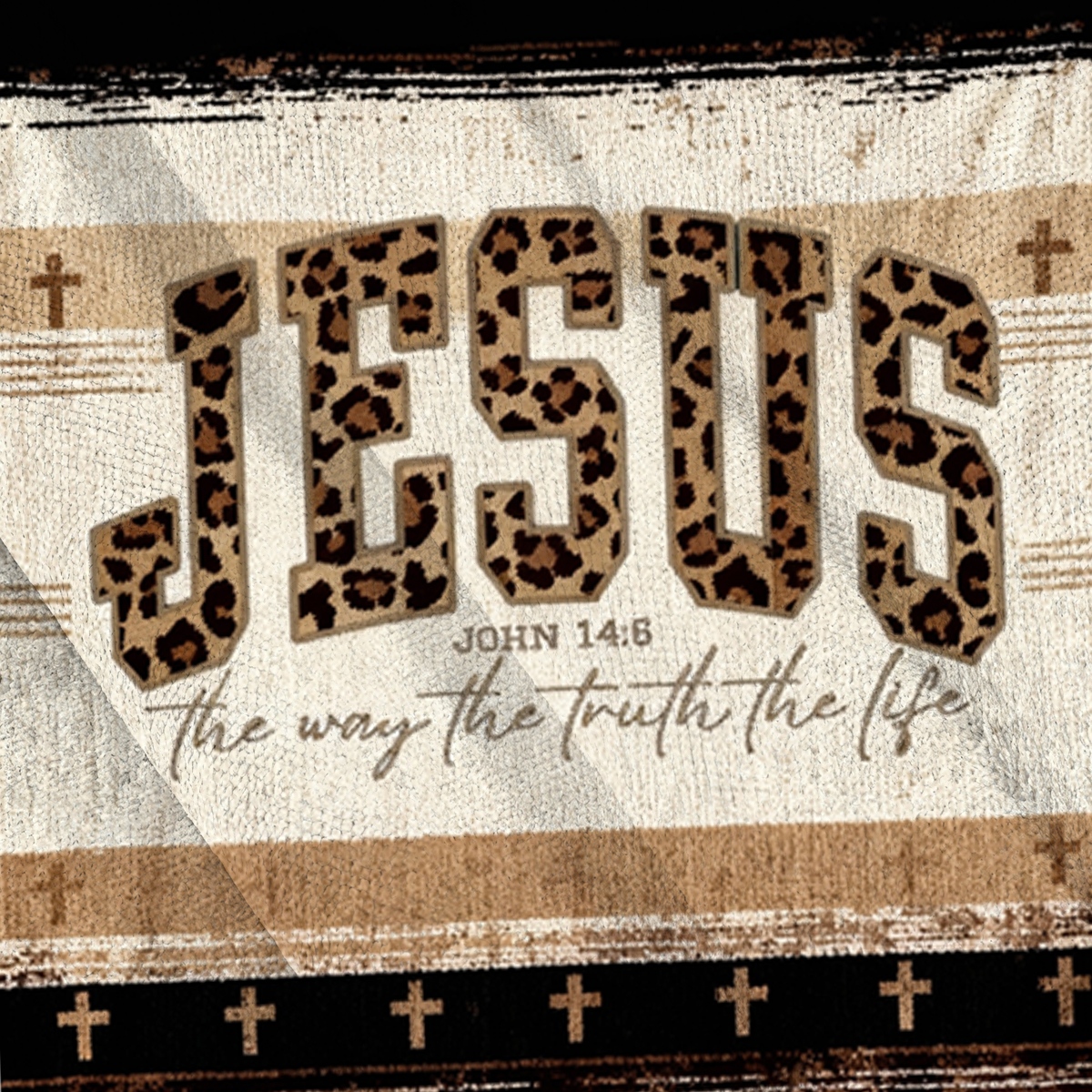 Baddiecat Leopard Jesus Christmas Ugly Sweatshirt