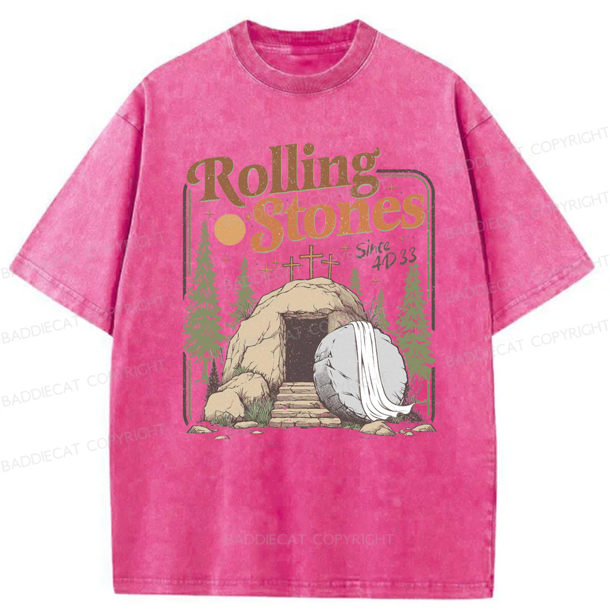 Baddiecat Rolling Christian Washed T-shirt