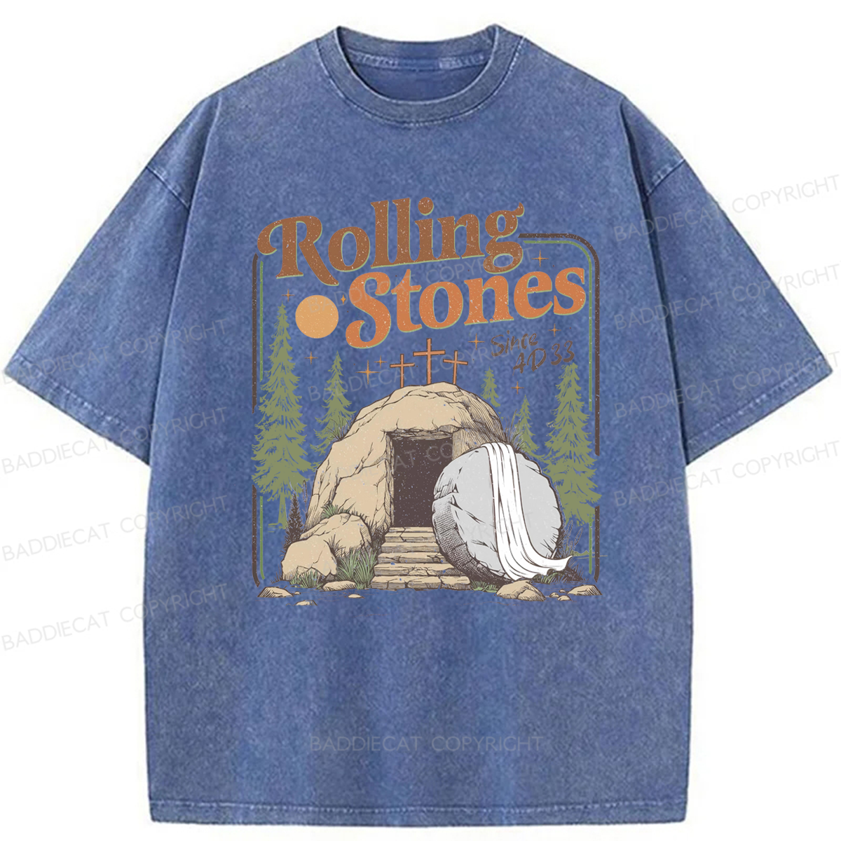 Baddiecat Rolling Christian Washed T-shirt